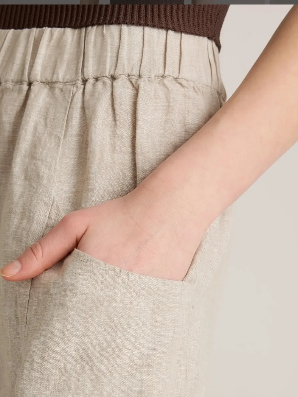 Quince 100% European Linen Tapered Ankle Pants in Flax XS